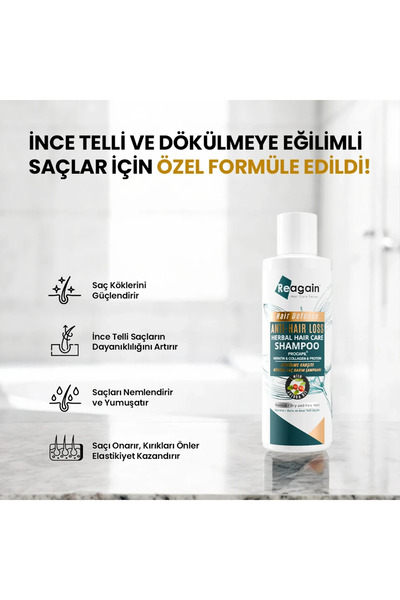 Reagain Dökülme Karşıtı Procapil Içerikli Doğal Şampuan - Normal / Kuru, Ince Telli Saçlar 250 ml