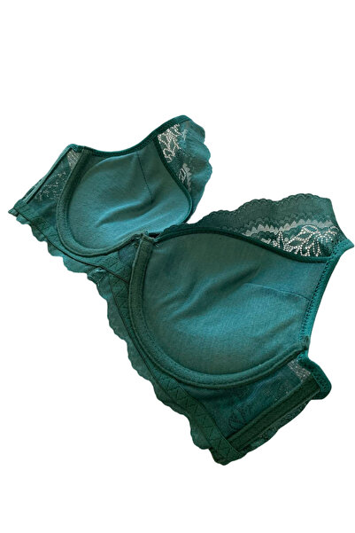 F.K 2160 Model Bra with Lace and Support - Emerald