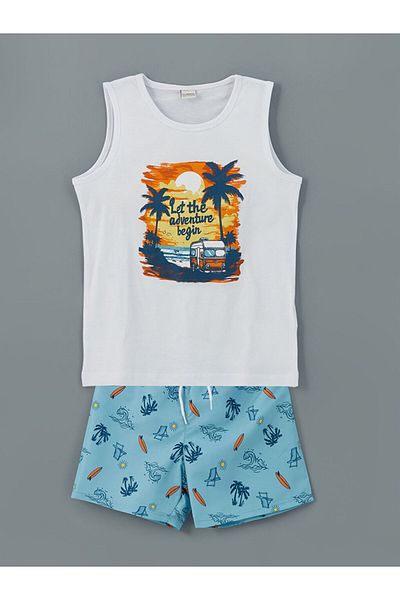 LC Waikiki LCW Kids Crew Neck Men's Tank Top and Swim Shorts