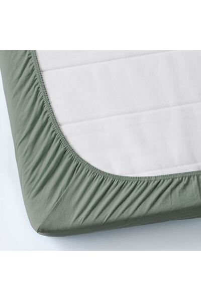 IKEA Varvial, Fitted Sheet, Gray-Green, 90X200 cm
