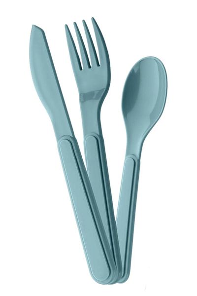 BRAVES 3-Piece Plastic Fork Spoon Knife Set - Picnic and Camping Set with Clear Box - Lunch Box Set