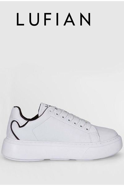 Lufian 121230016   Amy Unisex Λευκό Δερμάτινο Sneaker - Αθλητικά Παπούτσια