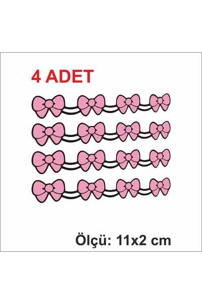 HEDİYENE BAK 4 Piece Set Cute Ribbon Door Handle Auto Car Accessory Sticker