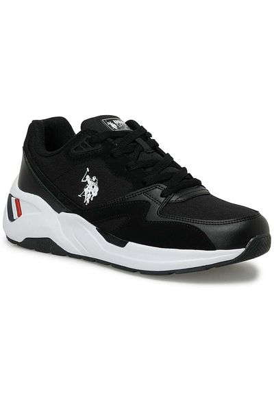 U.S. Polo Assn. ΒΑΣΗ. Ανδρικά αθλητικά παπούτσια Polo Assn Husky ΜΑΥΡΟ-ΛΕΥΚΟ
