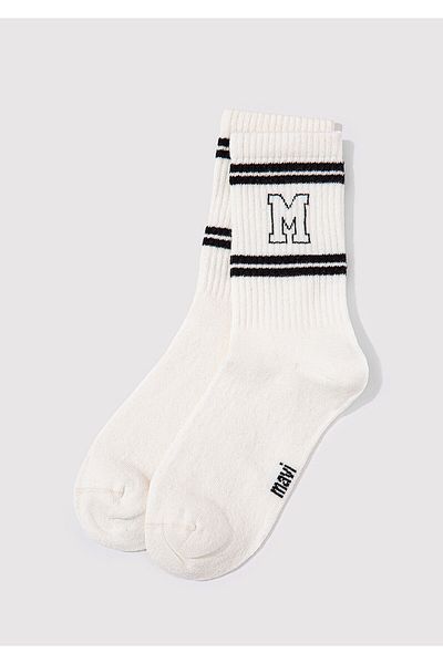 Mavi 2er-Pack Ecru-Socken mit blauem Logo-Detail 1913258 -620