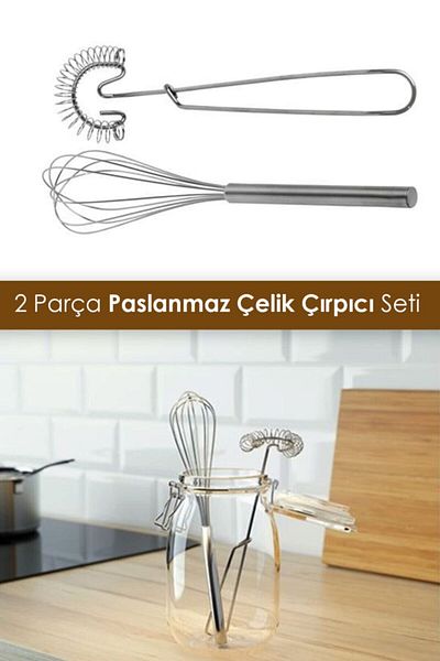 DORRY HOME Practical Idealisk Double Metal Whisk Set| Metal Whisk Set