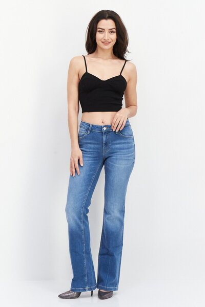 Guess Women Sexy Boot Wash Stretchable Denim, Navy Blue