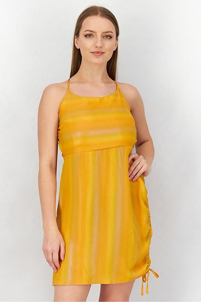 Reserved Women Metallic Mini Casual Dress, Orange