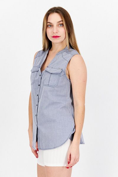 511 Tactical Women V Neck Sleeveless Textured Vest, Light Grey