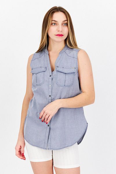 511 Tactical Women V Neck Sleeveless Textured Vest, Light Grey