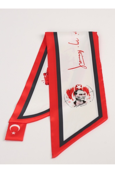 ElevaGlam Ataturk Signed Photo Patterned Tie Scarf