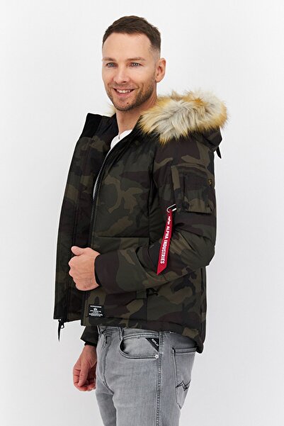 Alpha Industries Men Camouflage Parka Jacket, Olive Combo