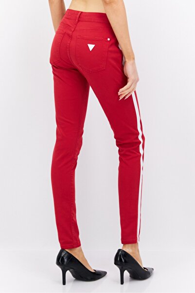 Guess Women Skinny Mid Rise Stretchable Denim, Red