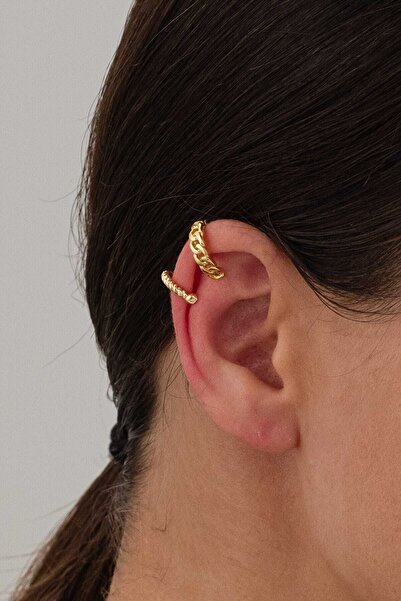 MRK Kadın Kıkırdak Burgu 2li Set Earcuff Küpe