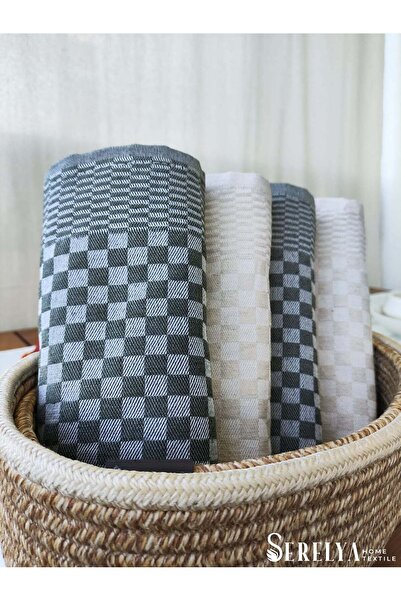 serelya Χαρτοπετσέτα κουζίνας 40x60 εκ. σε κρεμ και μαύρο σχέδιο σκακιέρας - ...