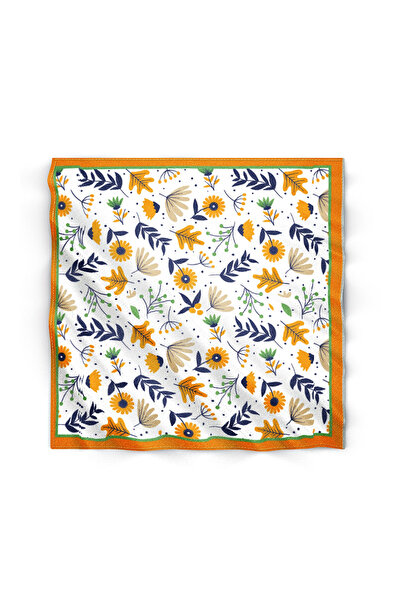 Trendmiya Eșarfă portocalie cu modele florale