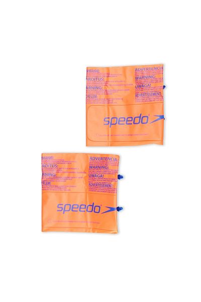 SPEEDO عوامات الذراع وأنابيب السباحة القابلة للطي للأطفال، برتقالية، مقاس واحد (12-60 كجم)، 2-6 سنوات، أساور أمان للذراع