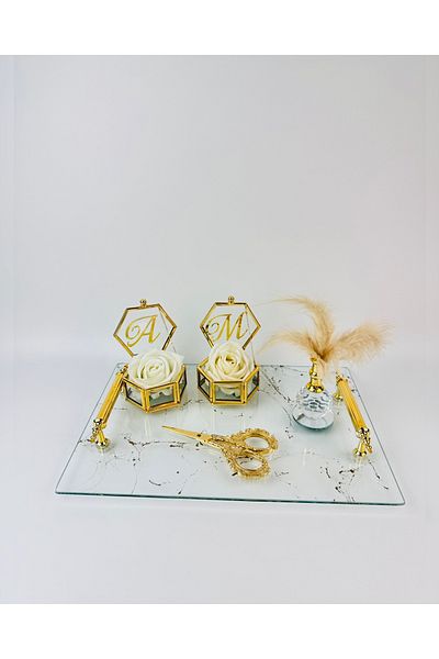 CyzHome Fidelity Gold Patterned Promise Tray