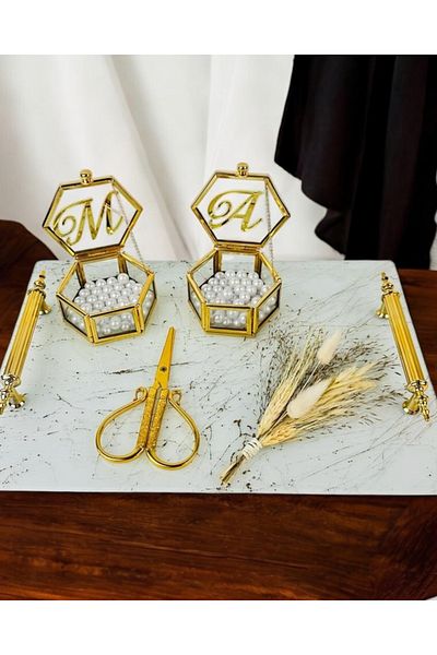 CyzHome Soulmate Patterned Promise Engagement Tray