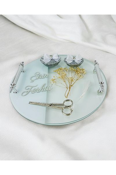 CyzHome Radiant Silver Double Glass Promise Tray