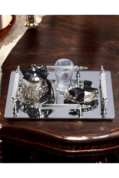 CyzHome Reverence Silver Promise Coffee Tray