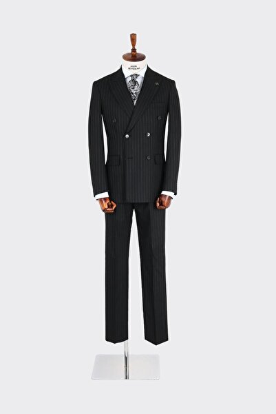 Kadir Büyükkaya Kırlangıç Yaka Kruvaze Erkek Takım Elbise-KAX1257S