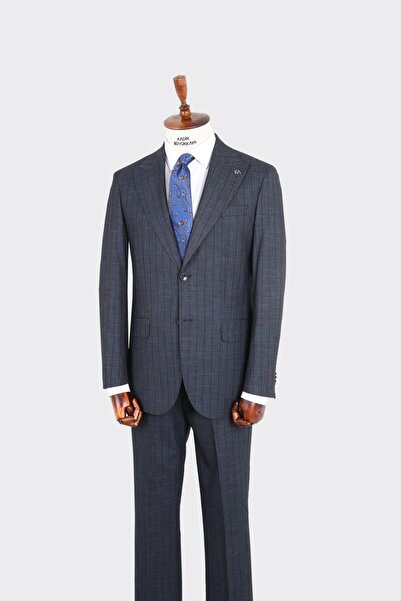 Kadir Büyükkaya Kırlangıç Yaka İki Düğmeli Erkek Takım Elbise-KAX1370S