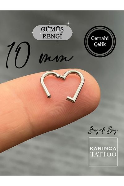 Karınca Piercing Gold or Silver Color Clip-on High Quality Ear Tragus Helix Rook Snug Daith Ring Heart Piercing