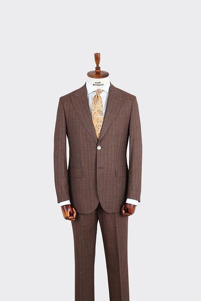 Kadir Büyükkaya Swallow Collar Two Buttons Men's Suit-Kax1370S