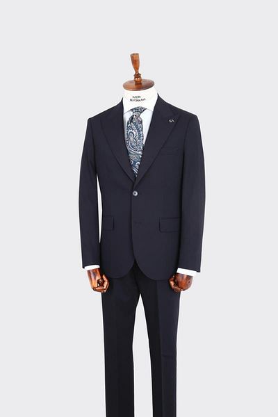 Kadir Büyükkaya Two Button Swallow Collar Men's Suit-Kax1395S