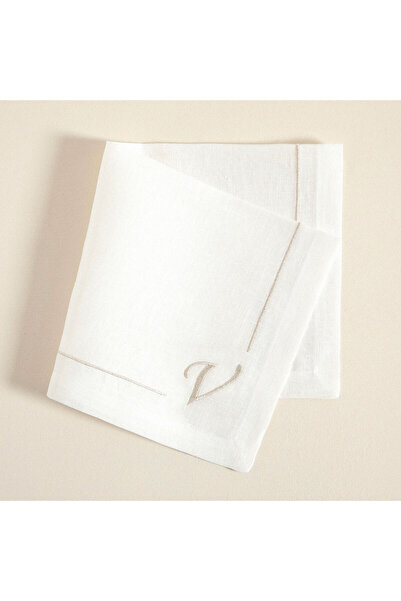 Chakra Monogram Peçete 45x45 cm Ekru