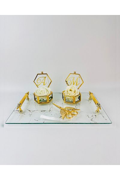CyzHome Fidelity Gold Patterned Promise Tray