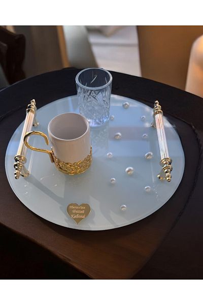 CyzHome Beloved Gold Pearl Promise Tray