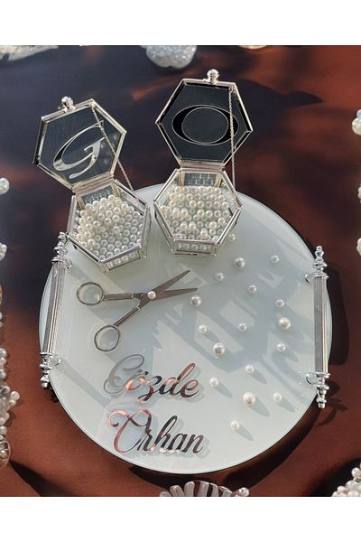 CyzHome Beloved Silver Round Engagement Tray