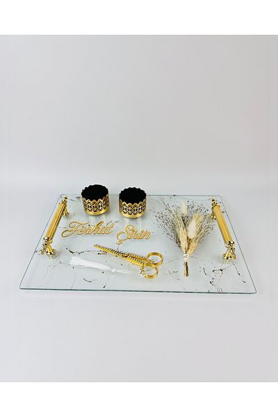 CyzHome Fidelity Gold Patterned Promise Tray