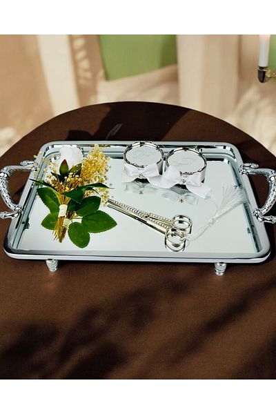 CyzHome Passion Silver Stylish Promise Tray and Engagement Tray