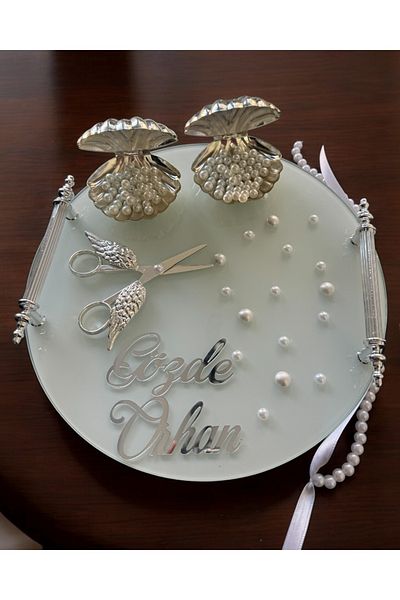 CyzHome Beloved Silver Round Engagement Tray