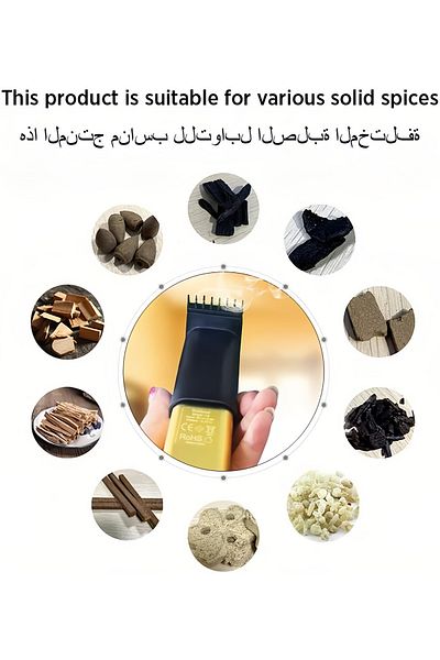Arabest Electric Incense Burner, Usb Rechargeable Bakhoor Aroma Diffuser, Mini Incense ,for Home And Car