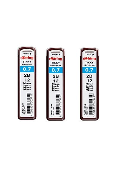 Rotring Min 07 (2B) Hi-Polymer (3 Pieces)