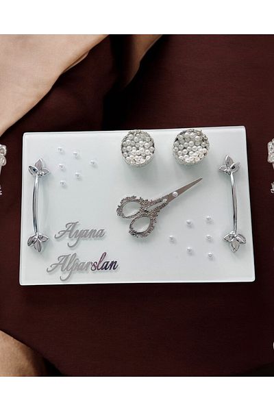 CyzHome Adore Rectangular Silver Engagement Tray
