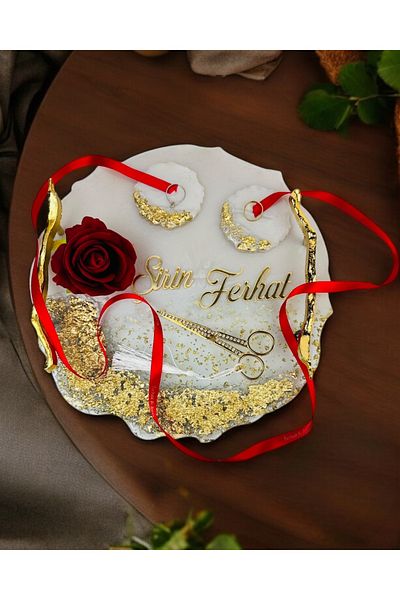 CyzHome Wistful Gold Polyester Promise Tray