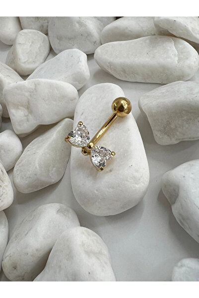 Karınca Piercing Papyon Tasarım Zirkon Taşlı Göbek Piercing