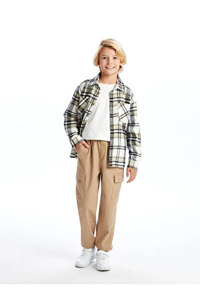 LC Waikiki Детски карго панталон за момче с бежова еластична талия LCW