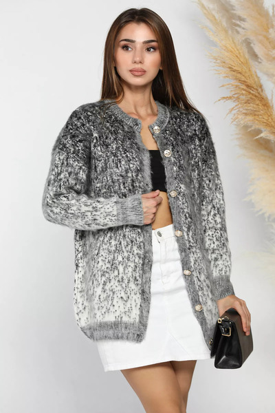 julude Black Women's Patterned Knitwear Jacket