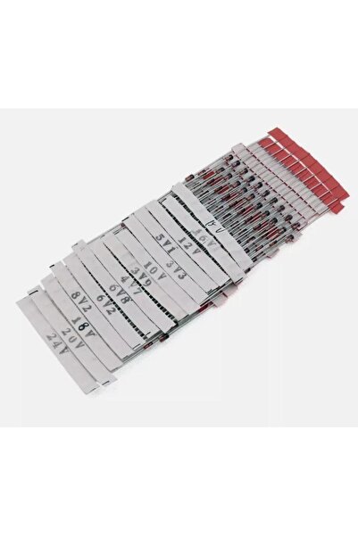 Hatfon Elektronik 140 Parça Zener Diyot Seti 1/2w 14 Farklı Değerde Şeffaf Poşette