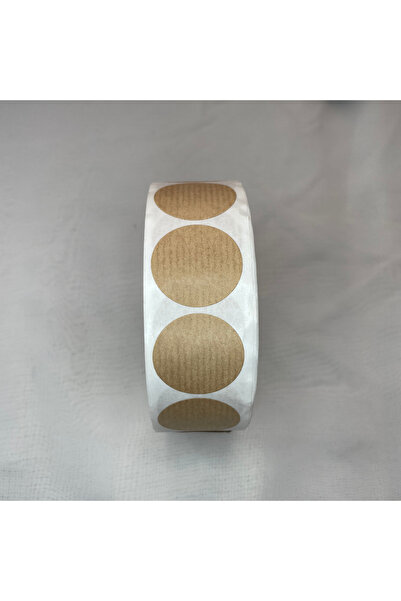 Bukle İplik Smeđa okrugla samolepljiva etiketa - nalepnica (3 CM prečnika - 1...