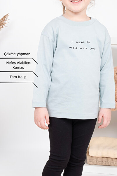 Vauva Mevsimlik T-Shirt Kız Erkek Çocuk Mevsimlik Uzun Kollu Tişört Baskılı Sweet