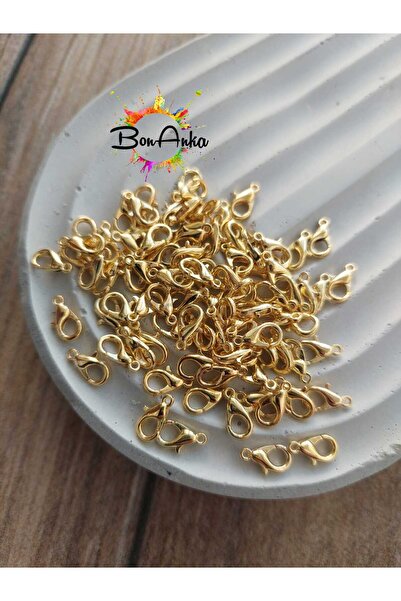 Bonanka (20 adet) 10x6 mm, Sarı Kaplama, 501 Papağan Kilit