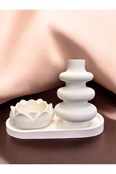 Best Tealight Mumluk, Vazo ve Tepsi Seti - Modern Minimal Tasarım, Şık Ev ve ...