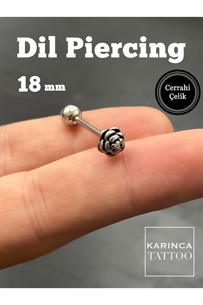 Karınca Piercing Cone Tongue Piercing Stainless Surgical Steel Piercing (Ant Tattoo)